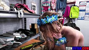 hot teen gets fucked in threesome for shoplifting punishment!