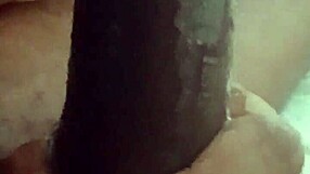 Jill wettmout gives sloppy blowjob close up on big black cock