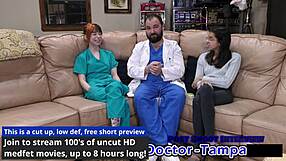 dr tampa explores ditria rose's shaved pussy in 1st gyno exam