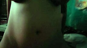 latina teen rides cowgirl, moaning quietly to avoid neighbors.