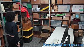 caught thief gives blowjob and gets fucked with facial