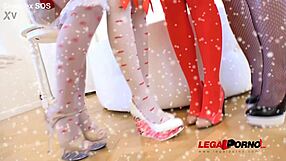Unbelievable! Liona Levi, Nataly, Sandra & Arwen Gold in Xmas Russian Asshole Cream Fest RS036