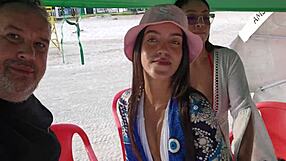 On spring break beach, ted guarantees teen 18+ fun with maya hyuga, bia andrade, candy debby in 4some holiday.