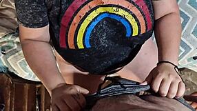 Sucking Boyfriend's Cock For Anniversary With Chubby Latina Friend