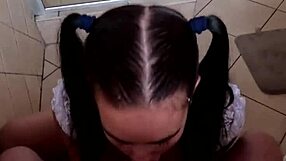 blumpkin whore sucks and jerks with wild face slaps