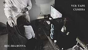 Secretary Gives Blowjob During Boss's Massage, Cuckold Risk