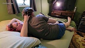 Tall wife chokes on cock, pussy stuffed with cum