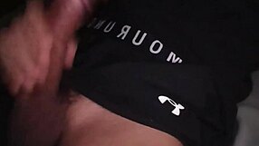 Young Brunette Bodybuilder Hot Guy Jerking Off His Monster Big Black Cock In Tight Workout Clothes With Loud Moaning And Intense Masturbation On The Bed