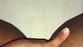 Ebony Babe Rubbing Her Creamy Wet Pussy