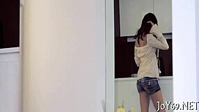 Girl got glad by her skilful fingers