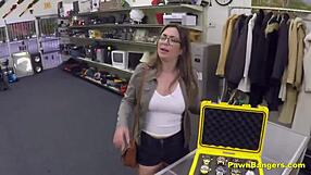 busty french babe in backstage casting with american guy