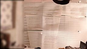 Wow, no panties maid folds clothes while spied in real time