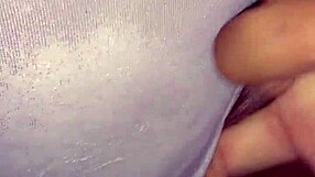 Ebony Babe Rubbing Her Creamy Wet Pussy