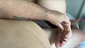 I Fucked Her Hard! Came on Her Feet on First Date with Wild Footjob - LynnScream
