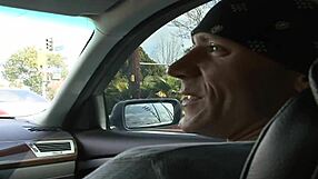 slender pig-tailed teen meets a stranger and enjoys the ride