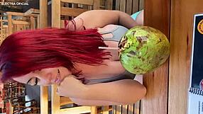 Hot Brazilian Prostitute Gives Blowjob in Public Bathroom