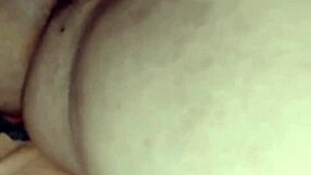 Mature woman bends over for dildo masturbation