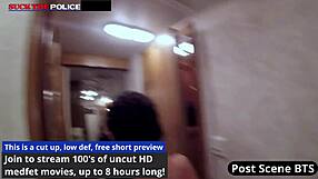 Officer releasesonsexy Latina's handcuffs for better view