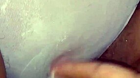 Ebony Babe Rubbing Her Creamy Wet Pussy