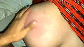 Schoolgirl in short red skirt fucked by best friend in homemade video