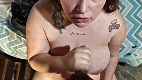 Sucking Boyfriend's Cock For Anniversary With Chubby Latina Friend