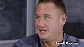 Petite Asian Teen Rides Teacher's Cock Near Chalkboard