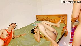 uttaran20 dives into her first ffm threesome with a guy’s cock in wild action