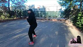 The guy wants to show the dance to a girl in the park
