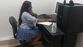 18-year-old student in uniform studies scantily clad and hot!