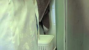 yo, stepmom caught me in shower, helped jerk off till I came!