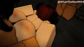 rock the icon rides cowgirl on monster cock, cumming on sara jay's ass