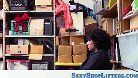 caught thief gives blowjob and gets fucked with facial