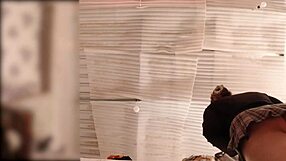 Wow, no panties maid folds clothes while spied in real time