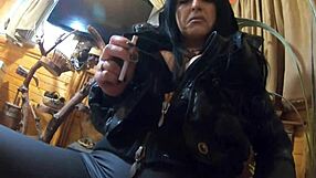 preview - milfycalla gets drenched in cum on black jacket