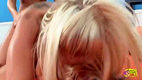 I watch lesbians help cheerleader orgasm with licks and toys in threesome