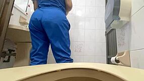 The camera in the public bath captures a hot nurse