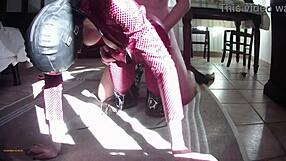 that milf in leather catsuit and boots got throated and fucked with cum on tits