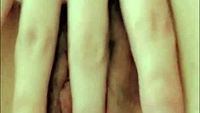 Young Russian Student Fingers Pussy And Anus In Black Stockings