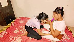 Homemade threesome with wife and shaved friend