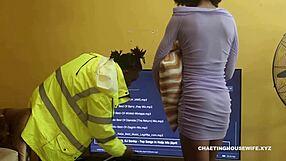 i'm the ebony housewife getting hardcore sucked and fucked doggystyle by the handyman.