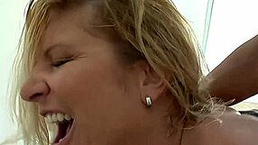 Milf housewife cougar feels intense orgasm during rough fucking with ripped clothes and wet pussy