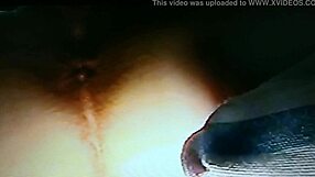 Blindfolded wife gets fucked with rabbit toy