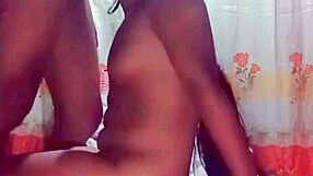 amateur couple with long hair fucking hard at home.