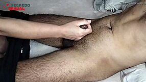 Housewife massages husband's penis first time.