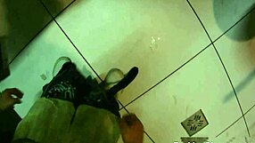 I fucked mazy teen in public restroom with glasses on