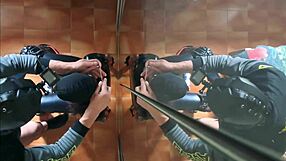 chairtied woman endures face fucking until creampie