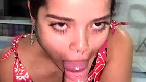 Debora Prado Jerking Off And Giving Deep Sloppy Blowjob