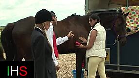 Hot girl enjoys licking, fingering, and riding on shaved pussy. Anal finger adds excitement.