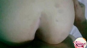 Babysitter bends over for cum on ass in homemade video