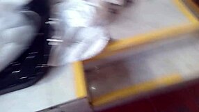 hey, i spied on this busty latina brunette bathing a guy in feminine clothes, then came in and fucked her pear-shaped ass hard